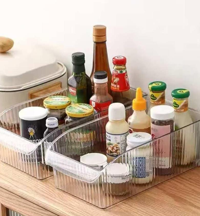 Acrylic ribbed storage/organizing basket. image