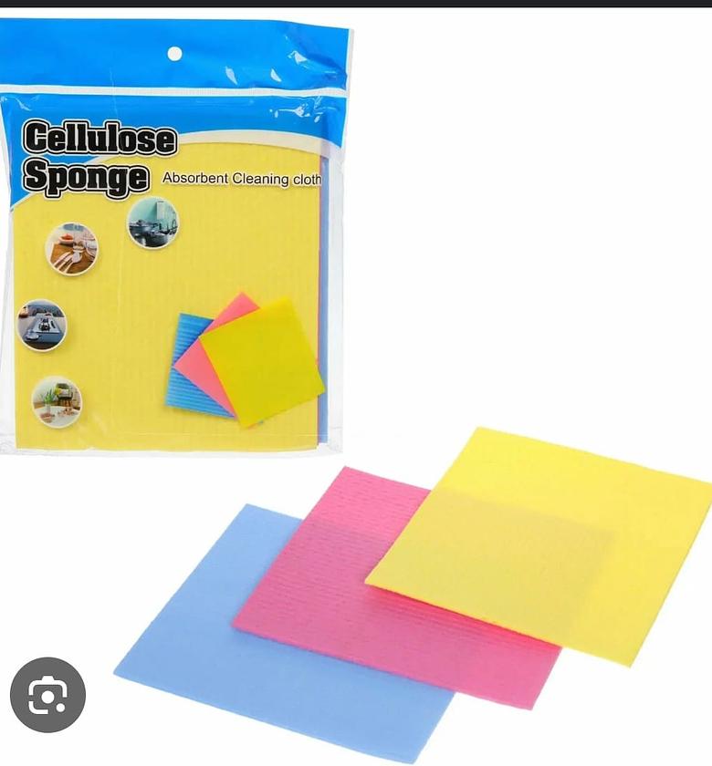 3pc Super Absorbent Cellulose Sponge Cleaning Cloths image