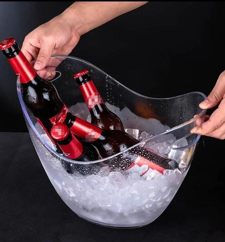Acrylic Ice Bucket for Drinks, Clear Ice Tub Cooler image