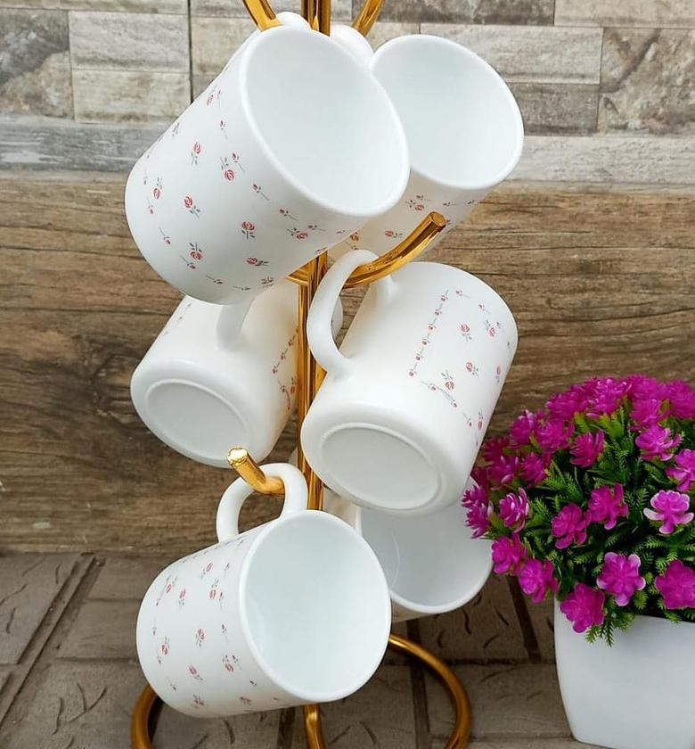 High Quality Luminarc 6 Pc Plain/colored  White Mugs image