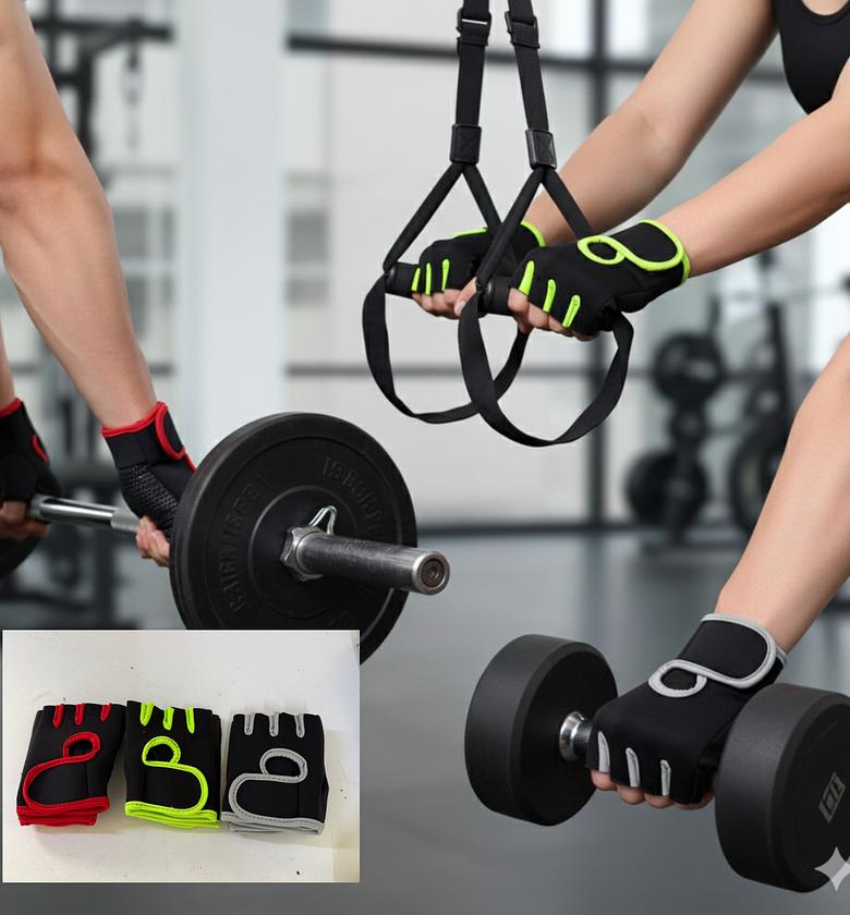 Fingerless Gym Gloves for Weightlifting, Workout Fitness image