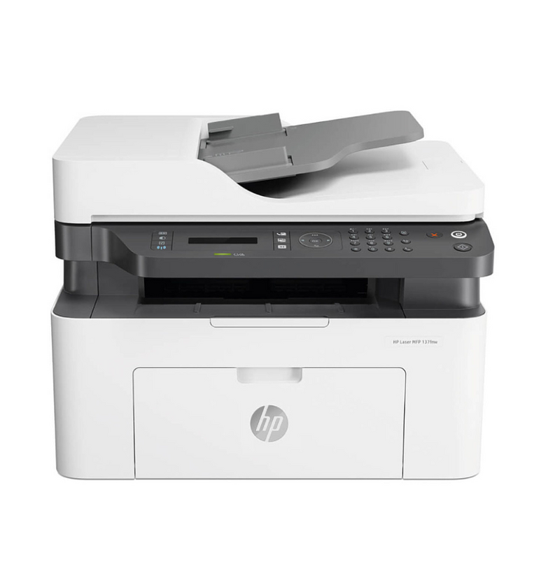 HP Laser MFP 137fnw Monochrome Laser Multifunction Printer – Print · Copy · Scan · Fax | 20 ppm | 40‑Sheet ADF | Wi‑Fi, Ethernet & USB image