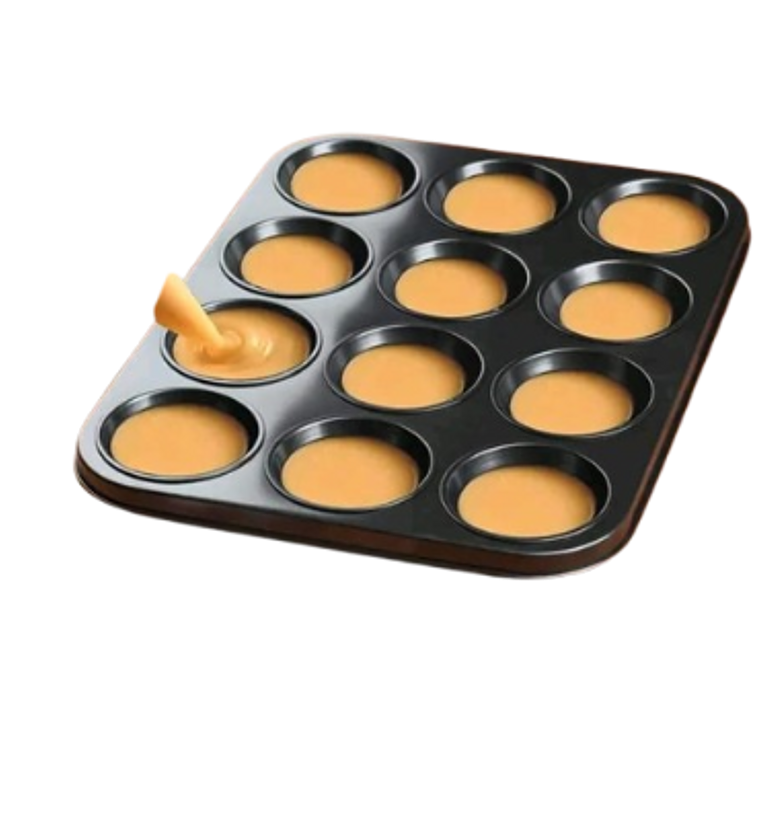 Baking Tin. 12 Holes Cup Cake Baking Tins + FREE Bread Baking Tin image