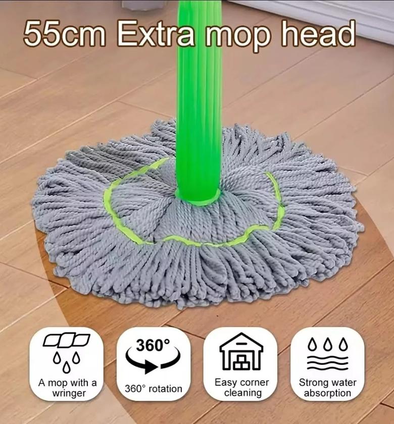 360 Rotating Self Wringing Bamboo Twist Mop image