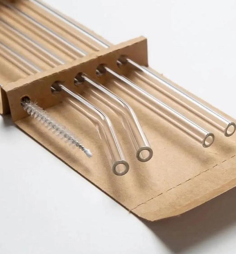 4 Pcs Reusable Glass Straws image