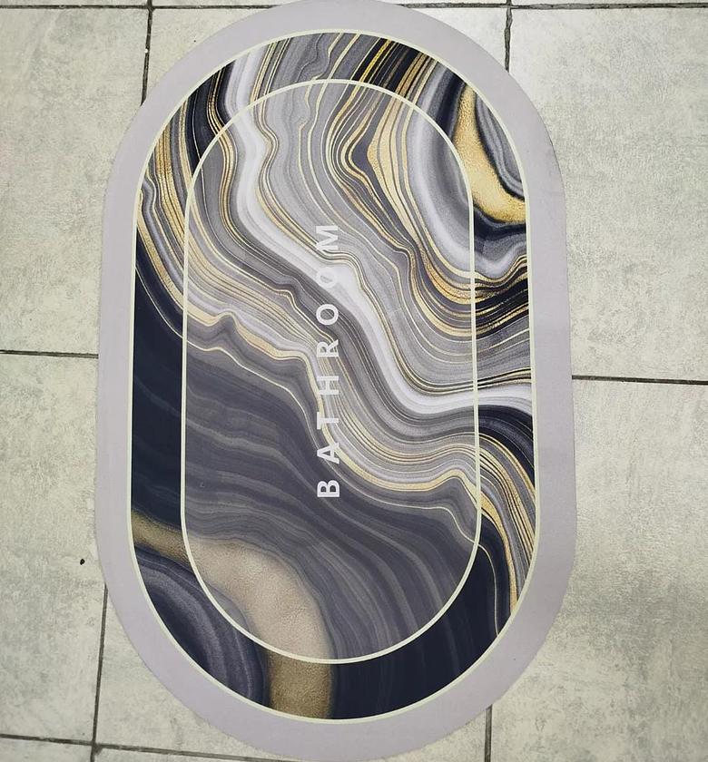 Anti slip oval bathroom mats Size: 50x80cm image