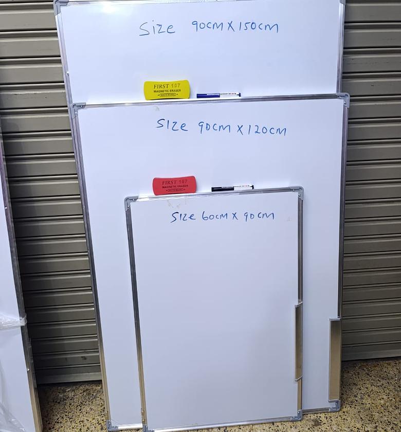 Magnetic Dry-Erase Whiteboards with Aluminum Frames comes with an Eraser and whiteboard marker. image