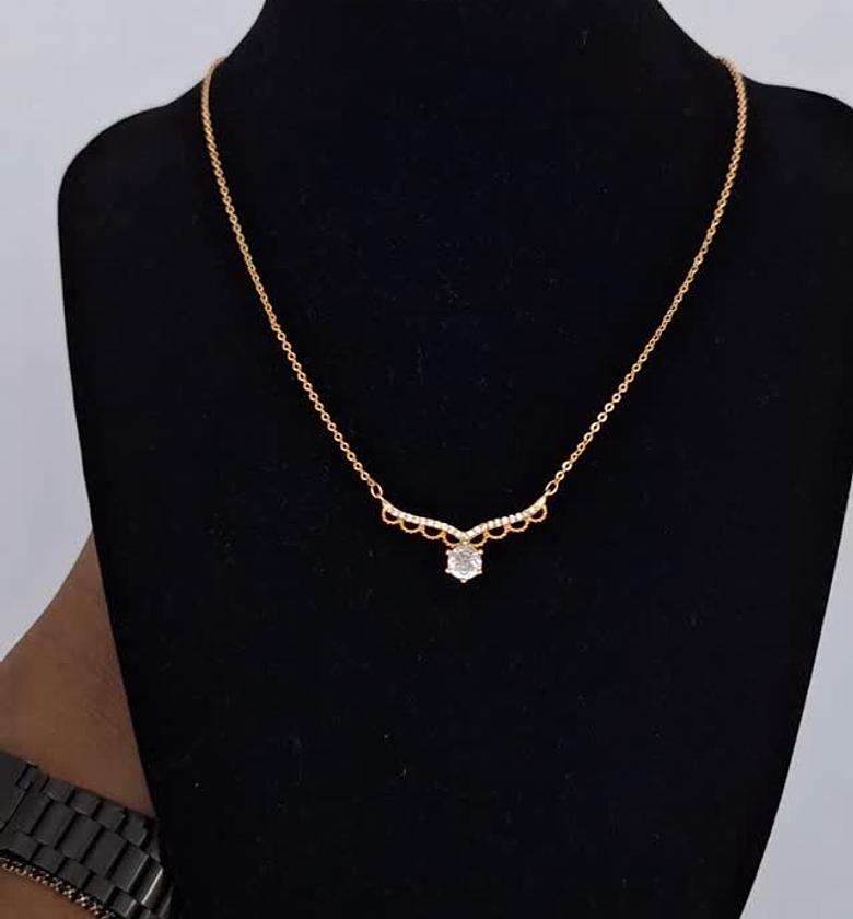 hypollargenic non tarnish and anti fading gold coated necklace image