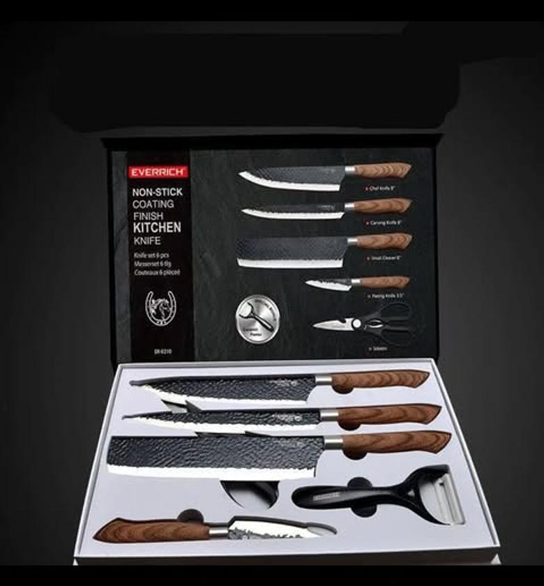 Everrich 6-Piece Non-Stick Coated Professional Knife Set image