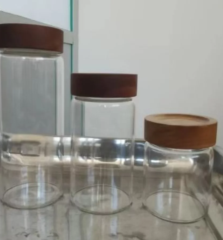 High Borosilicate Glass Storage Jars with Acacia Airtight Lids image