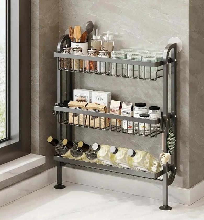 3-Tier Wall-Mounted Kitchen Storage Rack image