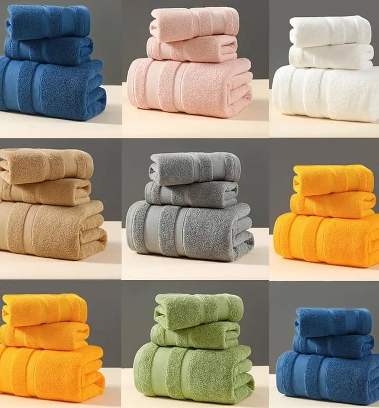 Luxurious 3-Piece Multi-Size Towel Set (Bath, Hand, Face) image