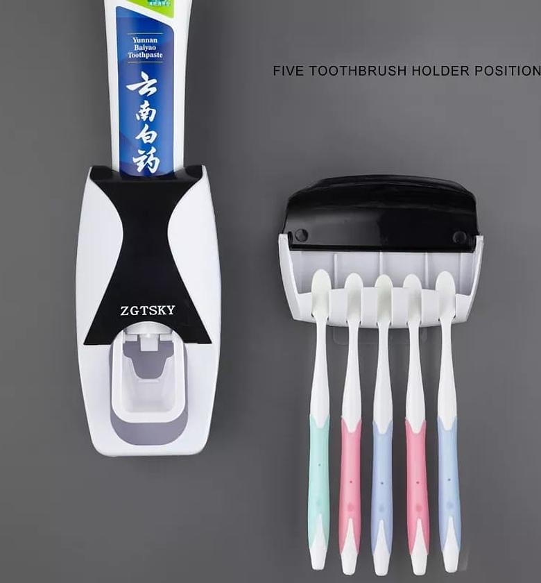 Toothbrush Holder & Toothpaste Dispenser image