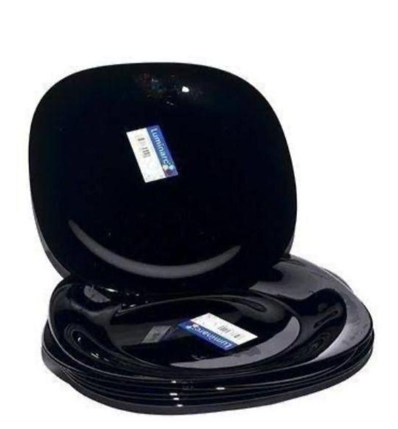 Luminarc Set Of 6 Black Quadra Plates image