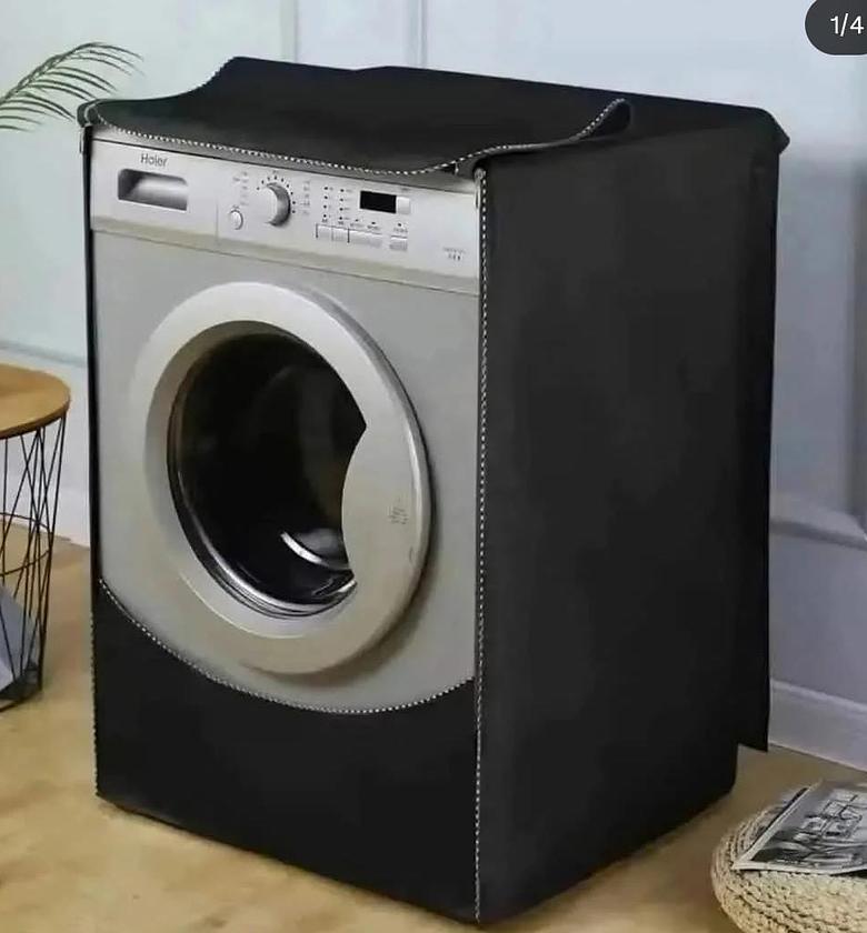 Black Front Load Waterproof Washing Machine Cover image