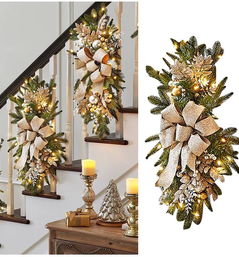 Golden Hearth Pre-Lit Christmas Swag image