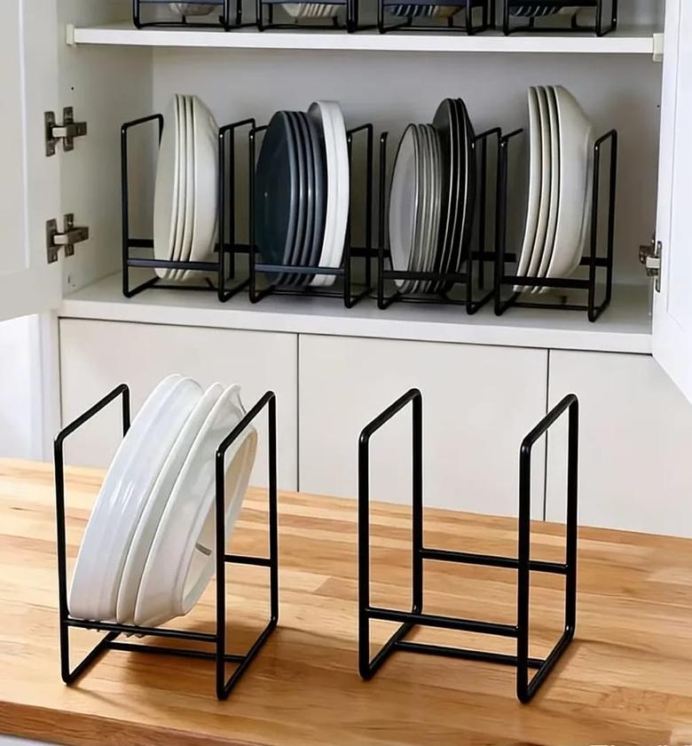 Heavy-Duty Metal Plate & Lid Organizer Stand image