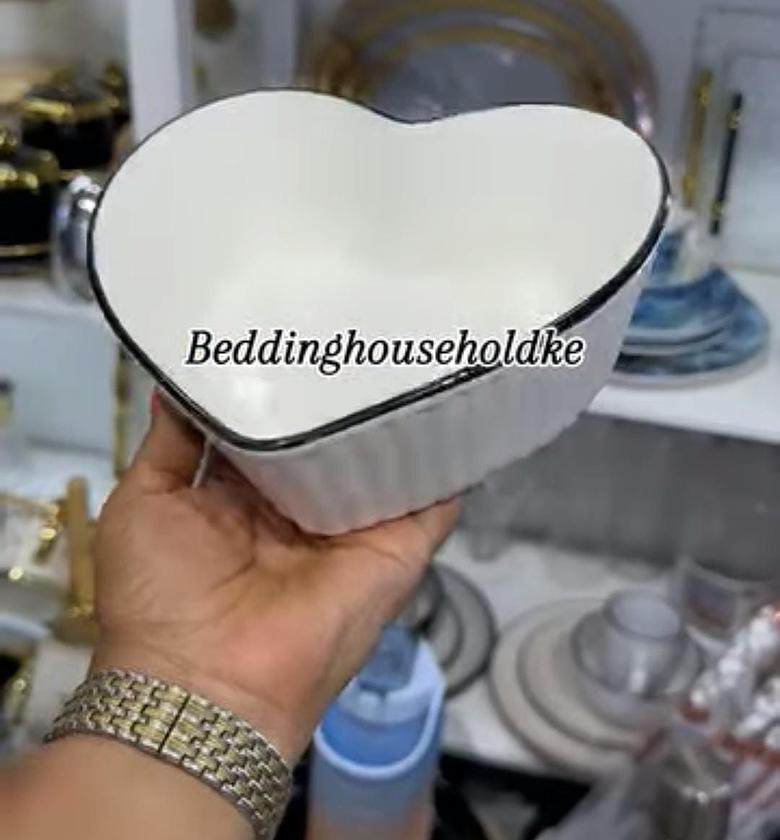 Heart shaped ceramic bowls.  6pieces image