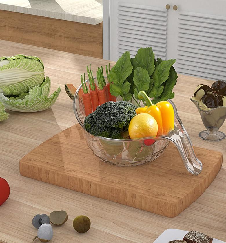 Acrylic Multi Functional Drain New Fruit Cleaning Bowl  image