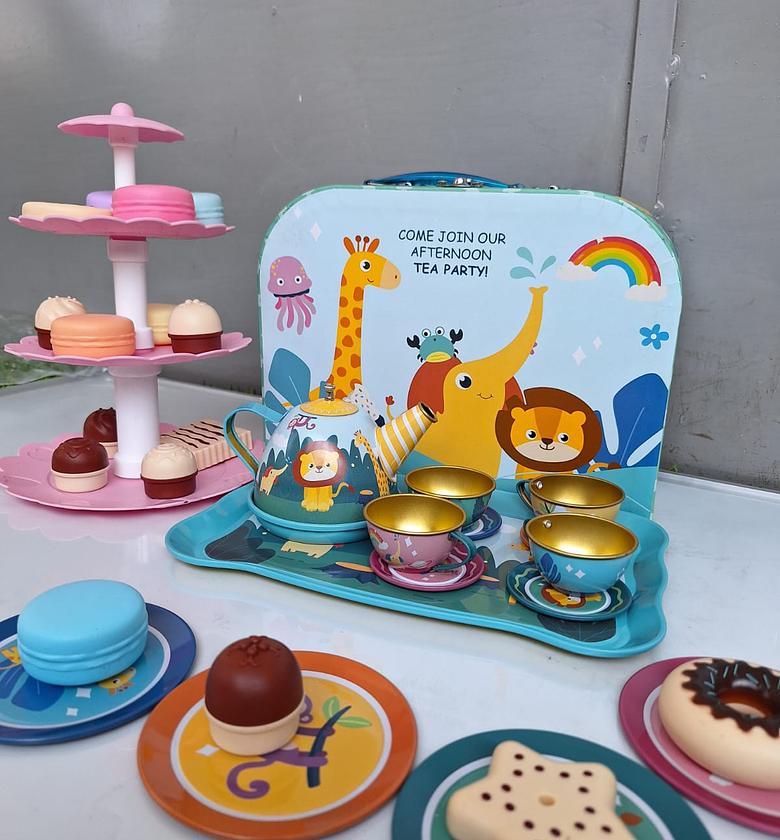  Kids Tea Set – Pretend Play Afternoon Tea Party Kit.  image
