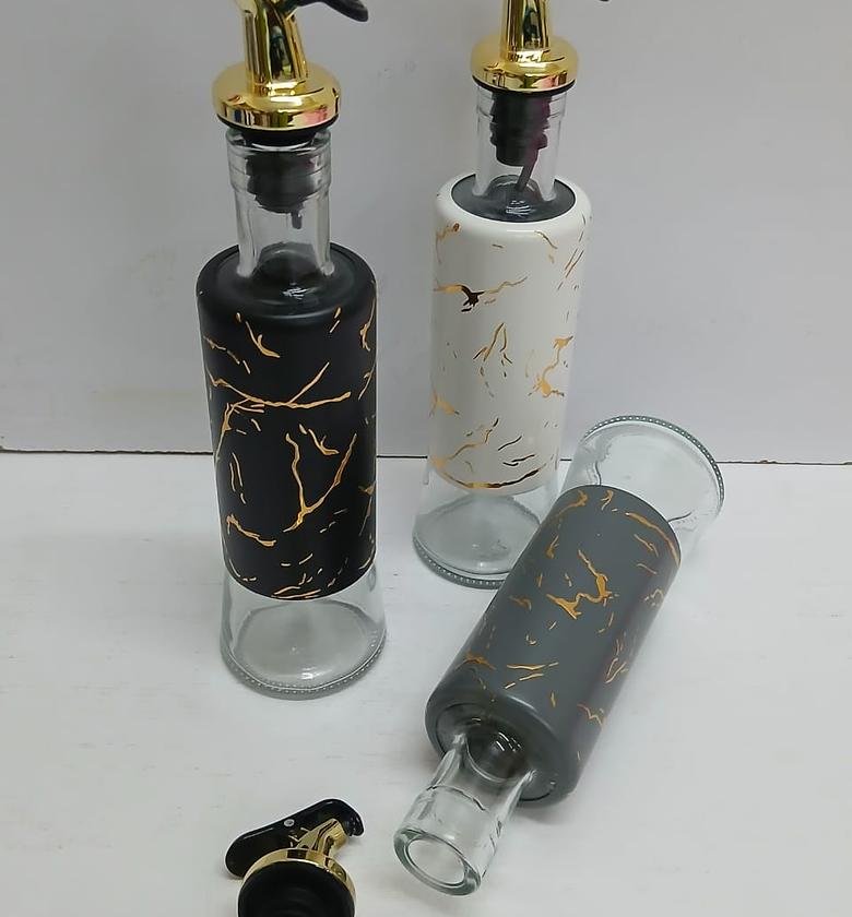 320 ml marble glass oil & vinegar bottle image