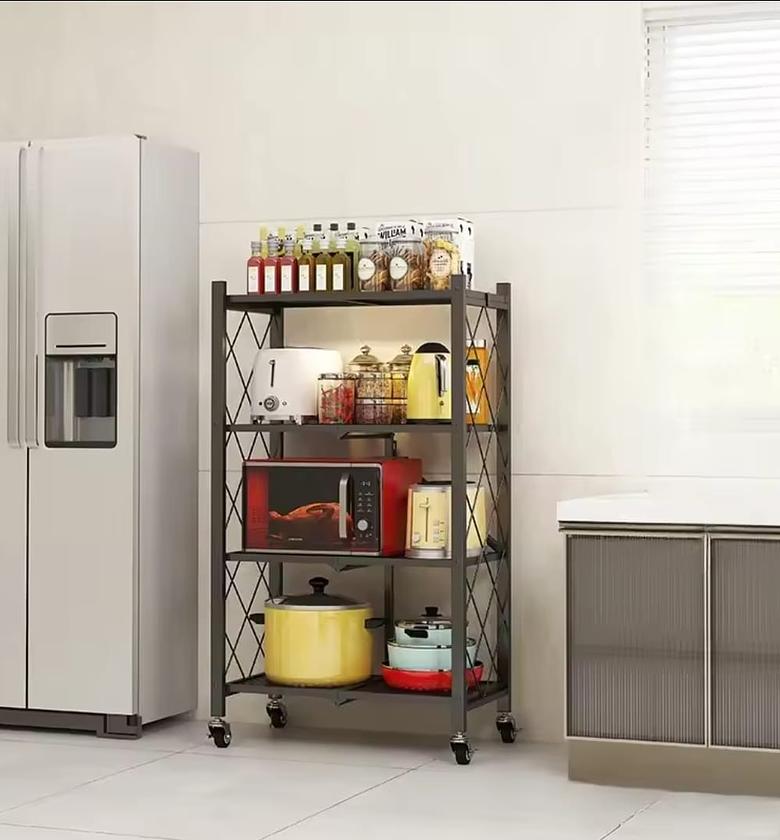 Multi-Functional Foldable Metal Organizing Rack with Wheels – 4 or 5 Layers image