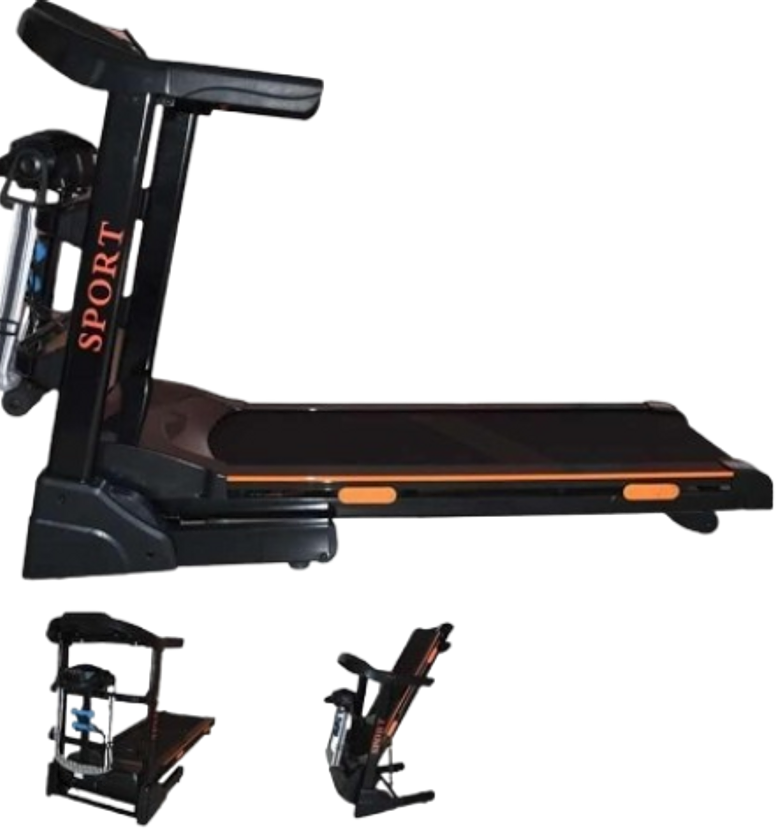 Home Gym/ Commercial Electric Auto Incline Treadmill Fitness Equipment With Free Dumbbells And Massager Belt image