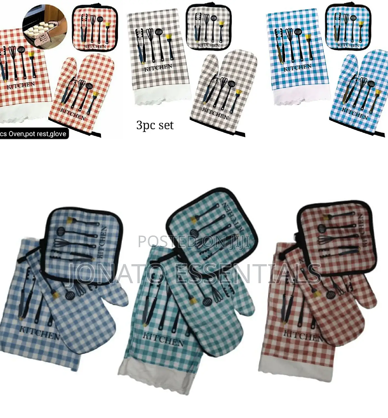 3pcs Kitchen Glove Set or Pot Holders image
