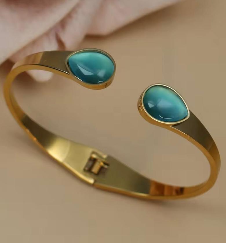 Aurora Stone Open Cuff Bracelet image