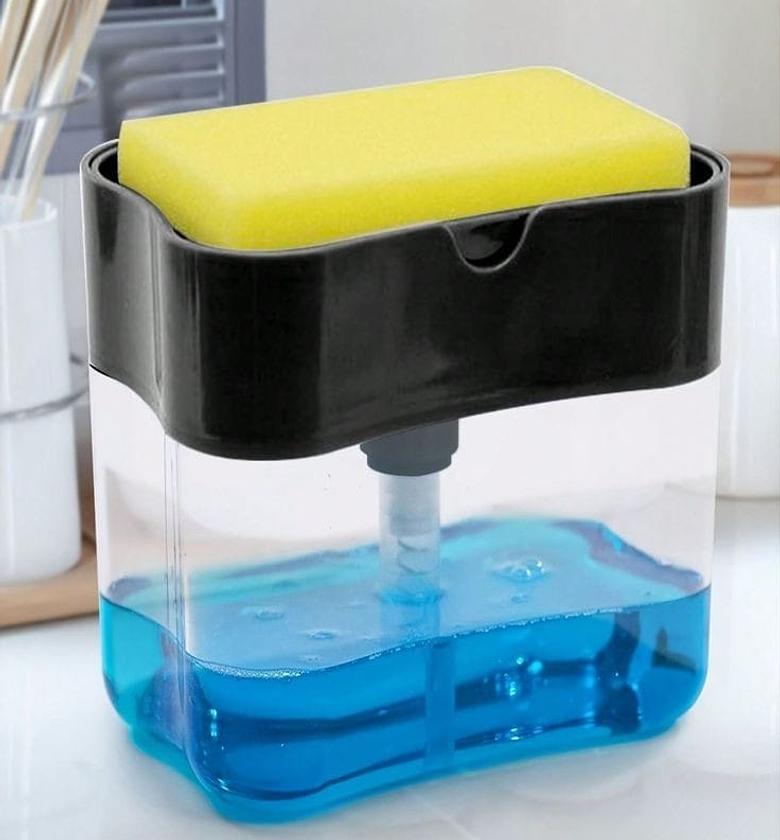 2-in-1 Press-Type Dish Soap Dispenser and Sponge Caddy image