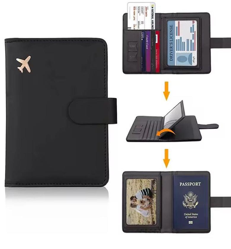 Passport Holder Travel Organizer Wallet and Card Holder image