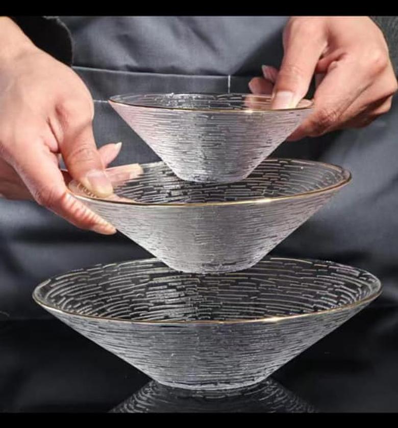 3pc set Transparent Glass Plate  image