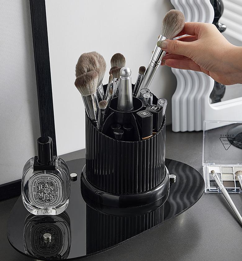 Desktop Makeup Brush Storage Bucket Cup Holder image
