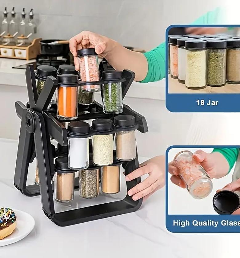 18-hole Spice Jar Organizer With The Spice Jars image