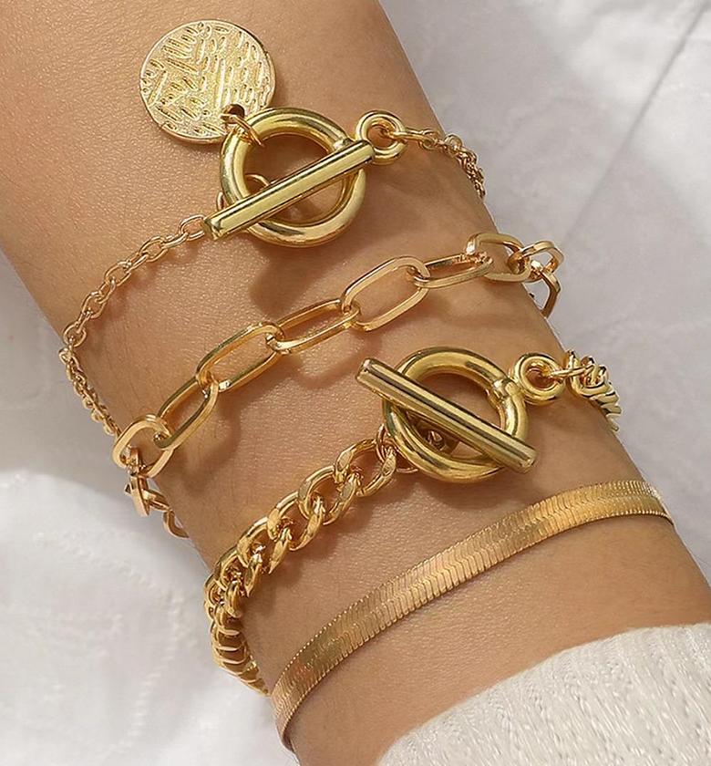 Golden Jewelry Bracelets Jewelry image