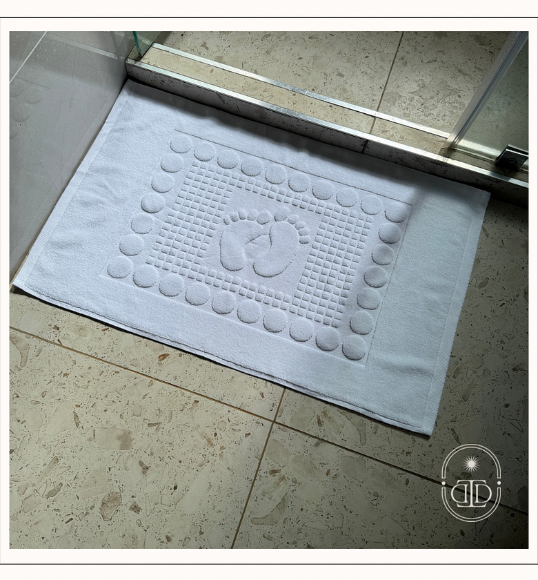 White cotton bath mat. image