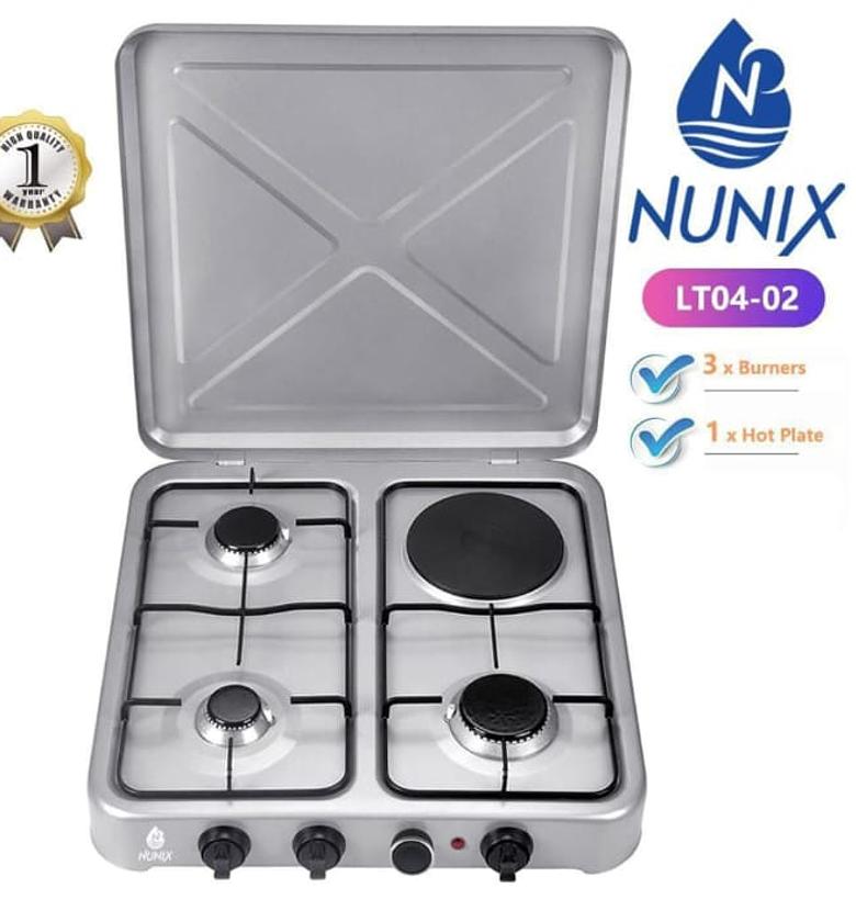 Nunix Table Top Cooker 3 Gas + 1 Electric Burner  image