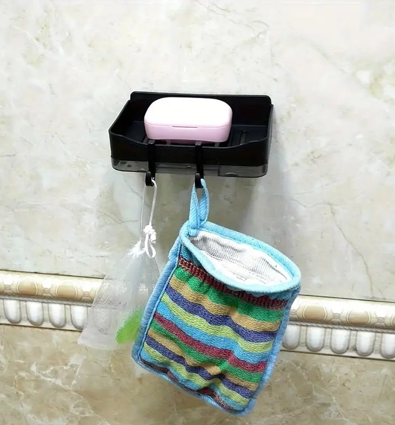 Modern Noir Self-Draining Soap Dish Set image