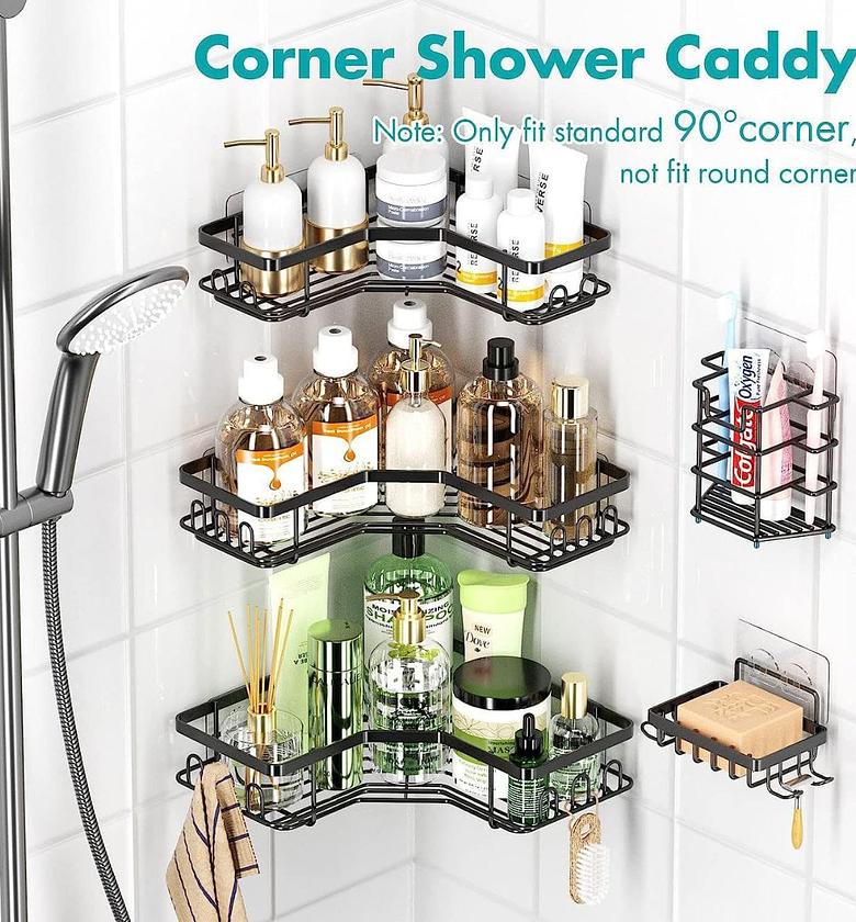 5pcs Set Triangular Shower Caddy Shelf/Bathroom Organizer image