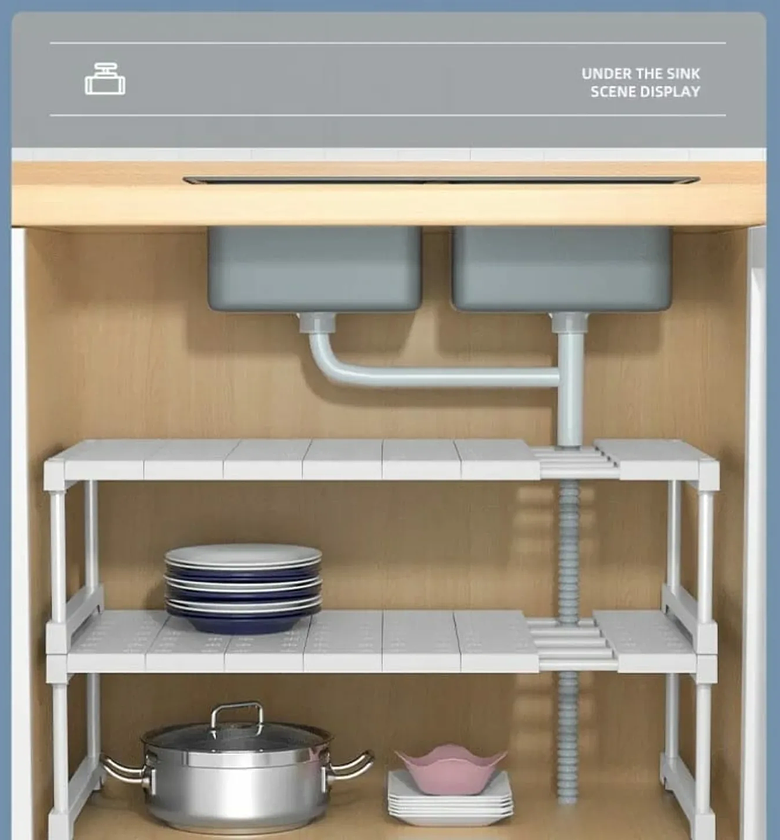 Multipurpose Under the Sink/Cabinet Slide-Out Organizer image