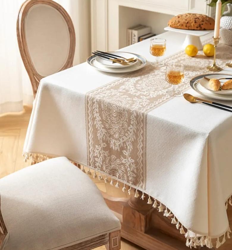 Linen Dining Table cloth, Size 150*220cm   image
