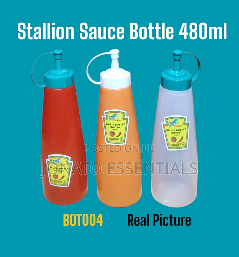 3 Piece 480ml Sauce Bottle, Tomato and Chilli Sauce Bottle image