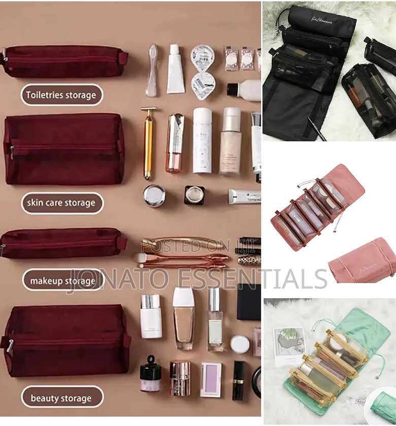 4 In 1 Folding Cosmetic Bag, Makeup Bag And Organizer image