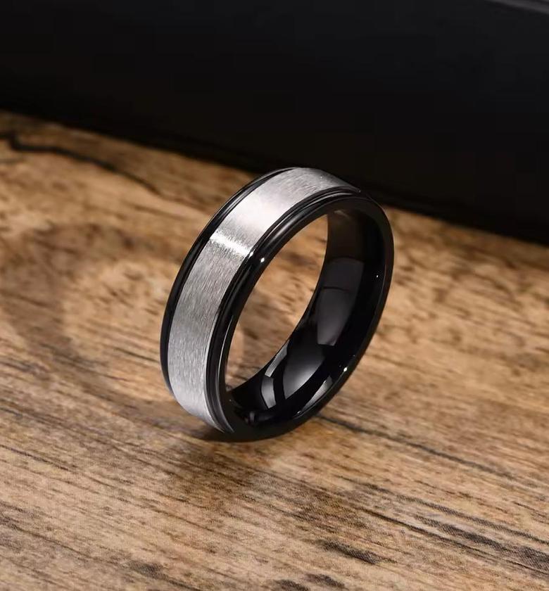 Men's 6mm Matte Stainless Steel Ring image