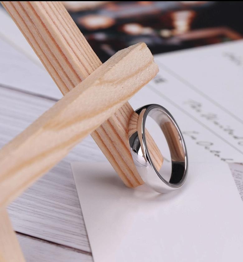 Stainless steel silver wedding ring  image