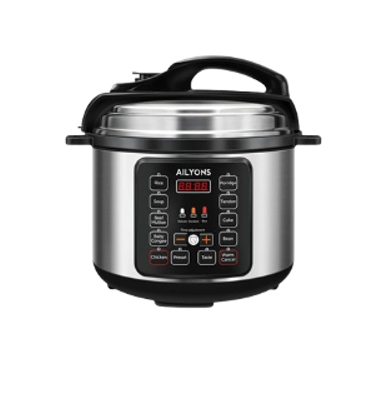 AILYONS LS-A1 5L Deluxe 5L Automatic Electric Digital Pressure Cookers 900W Silver image
