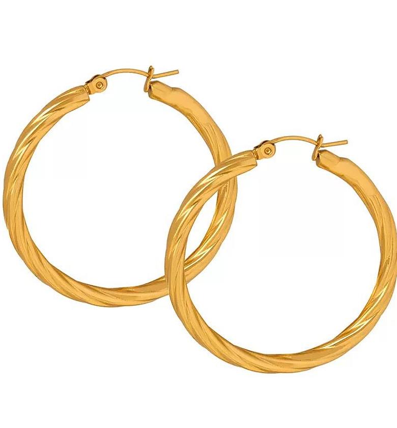 Radiant Ribbed Hoop Earrings image