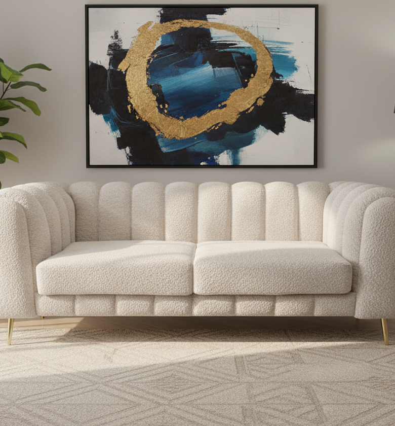 Tufted Boucle Loveseat image