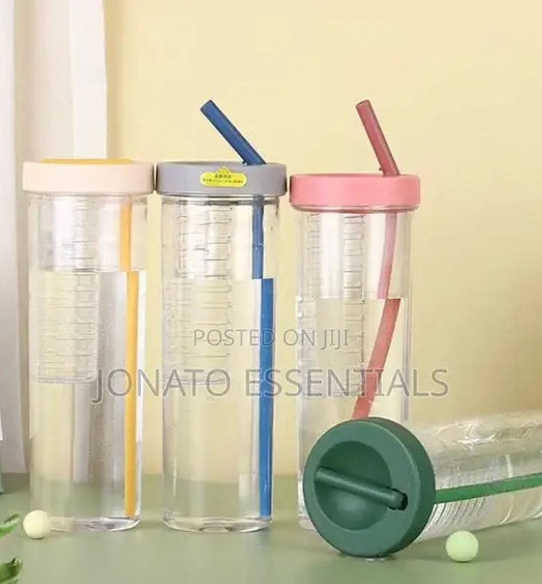 800ml Acrylic Smoothie Tumbler With Foldable Straw image