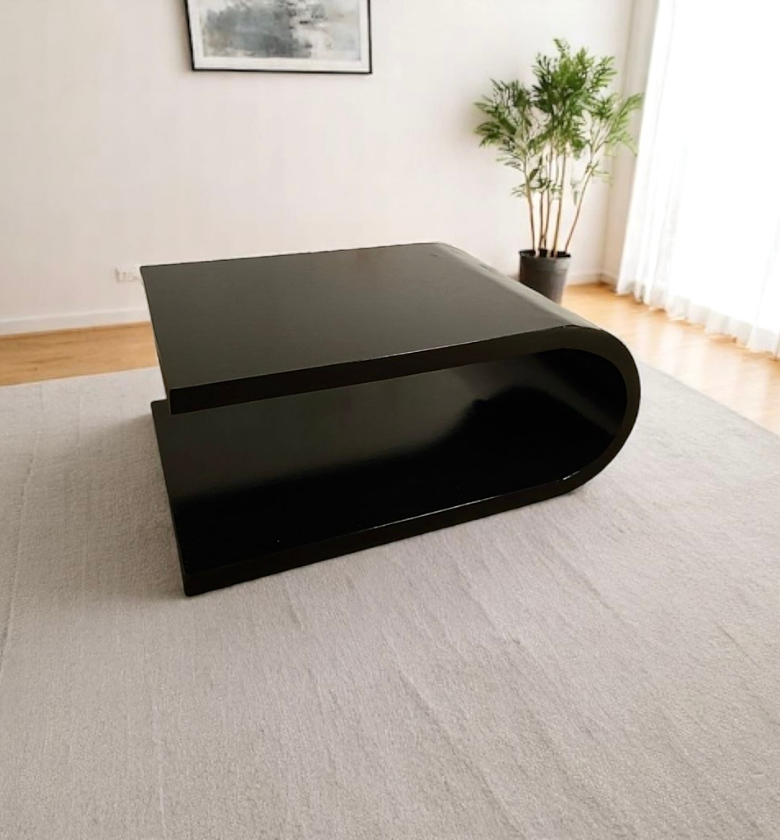 Curved Wood Coffee Table image